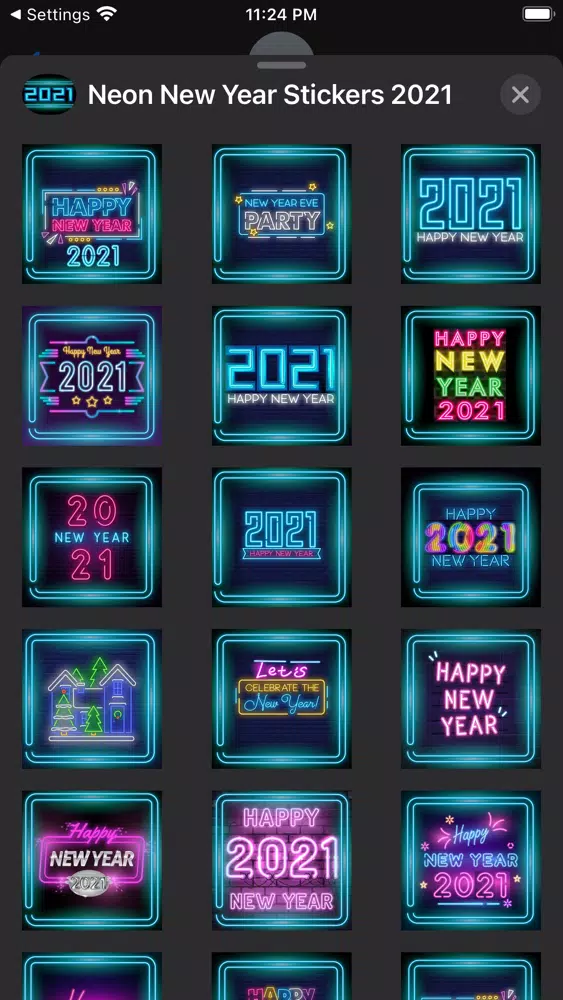 Neon New Year Stickers 2021 स्क्रीनशॉट