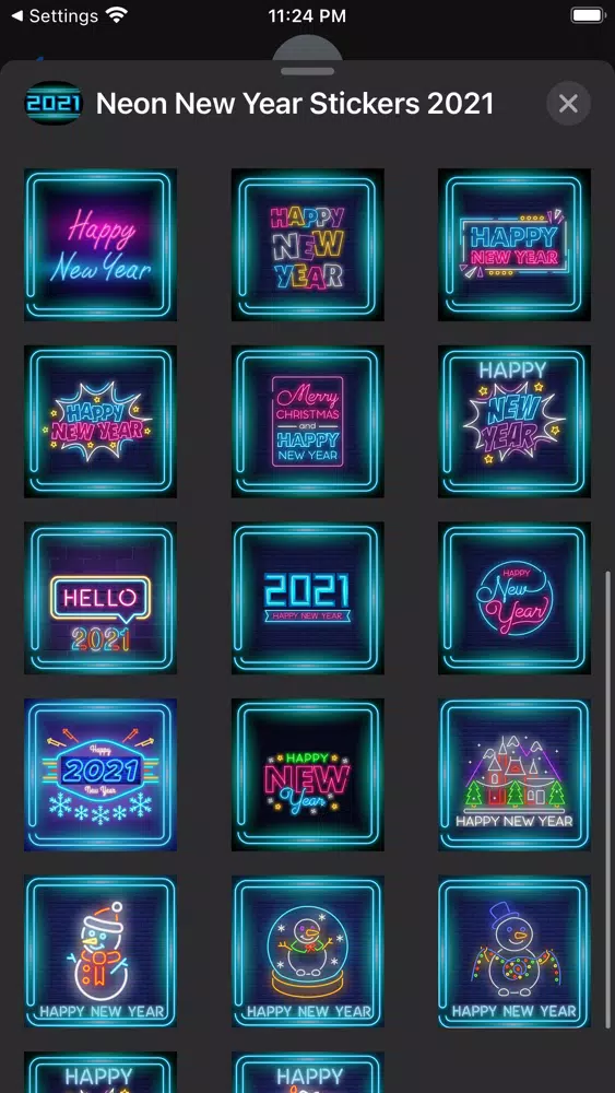 Neon New Year Stickers 2021 स्क्रीनशॉट