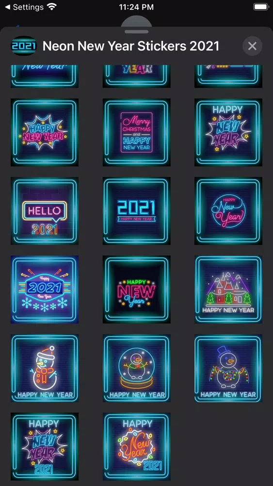 Neon New Year Stickers 2021 स्क्रीनशॉट