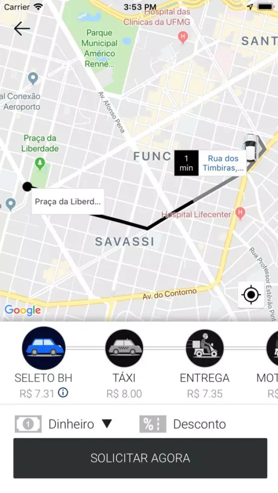 Tangkapan layar Seleto Passageiro
