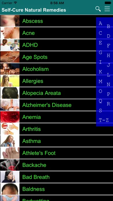 Capturas de tela do Self Cure remedies for ailment