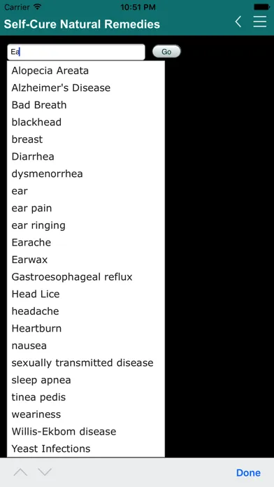 Capturas de tela do Self Cure remedies for ailment