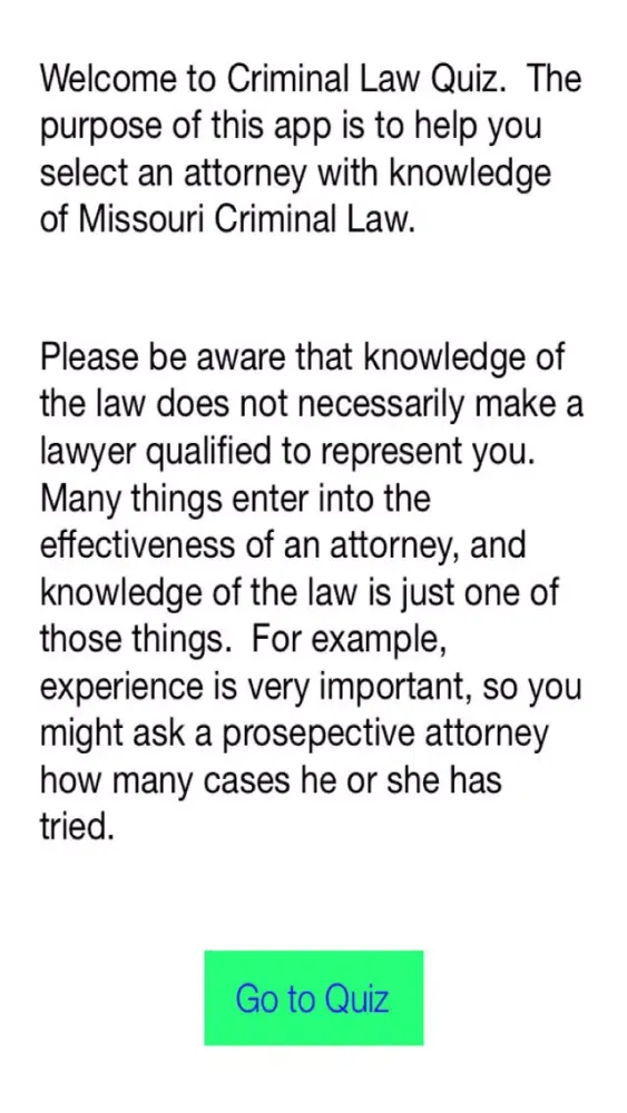 Missouri Criminal Law Quiz سکرین شاٹس