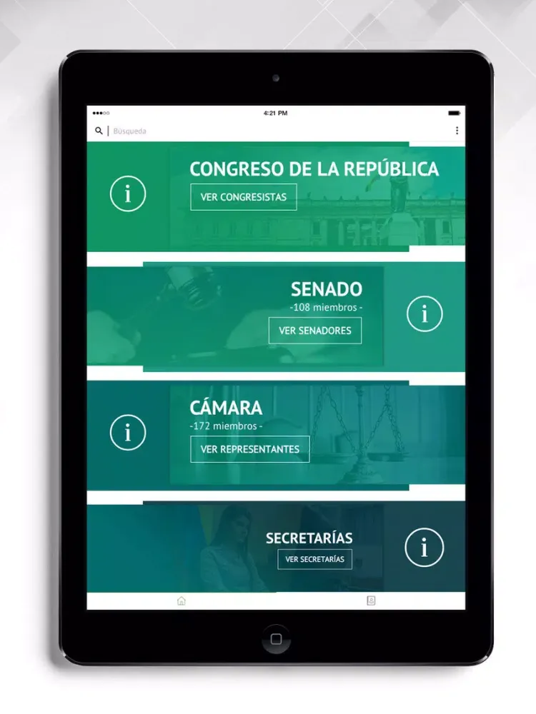 Tangkapan layar Conexión Congreso iPad 
