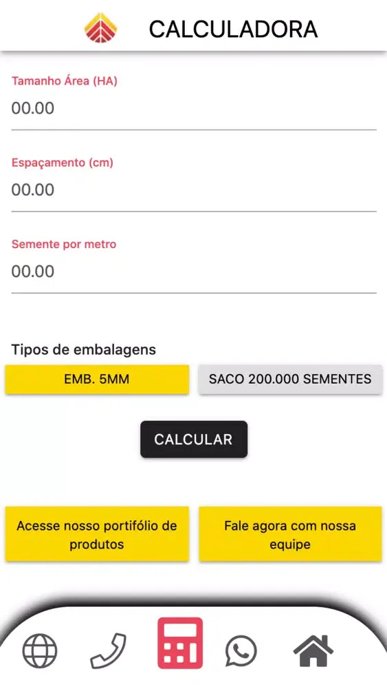 Calculadora de Sementes Soja Screenshots