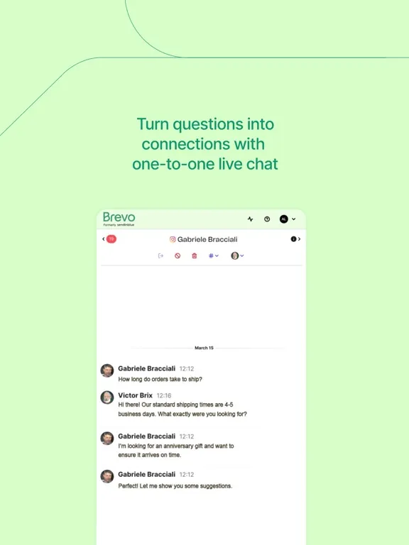 Ảnh chụp màn hình của Conversations by Brevo iPad 