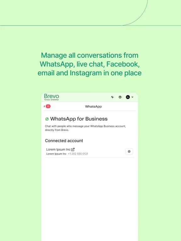 Ảnh chụp màn hình của Conversations by Brevo iPad 