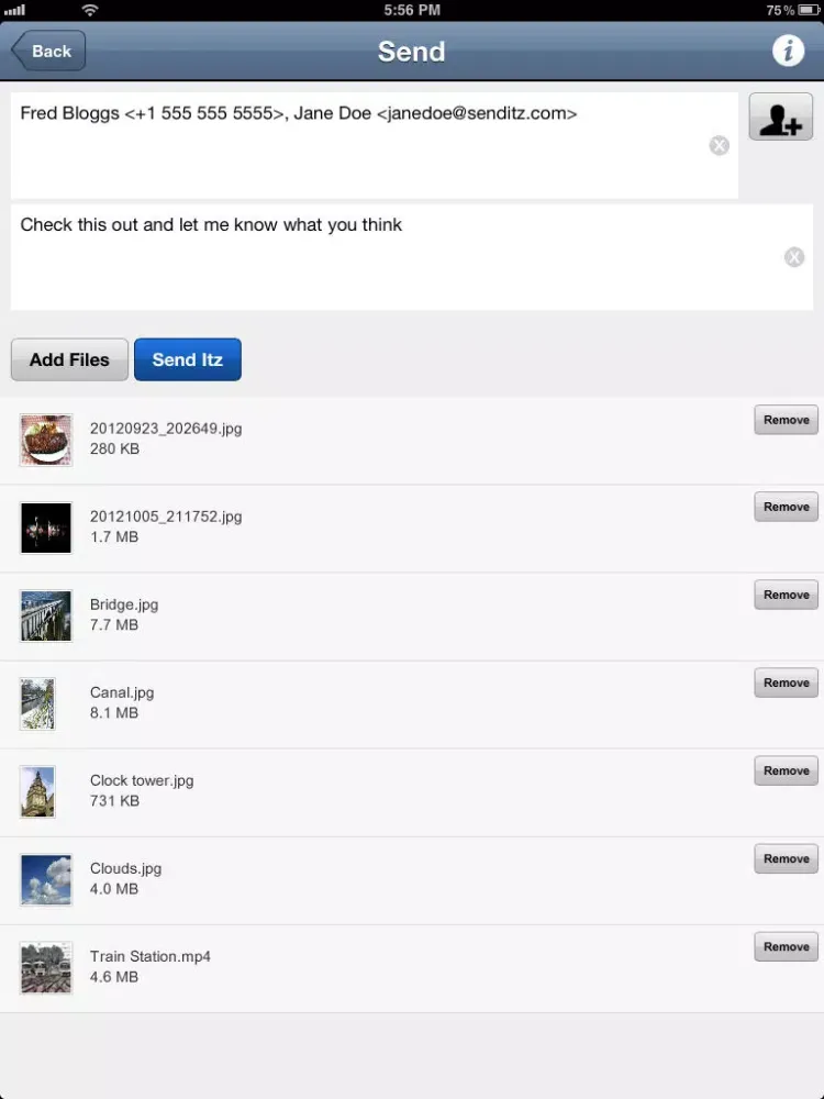 SendItz - Send, Share, Store Files iPad  स्क्रीनशॉट