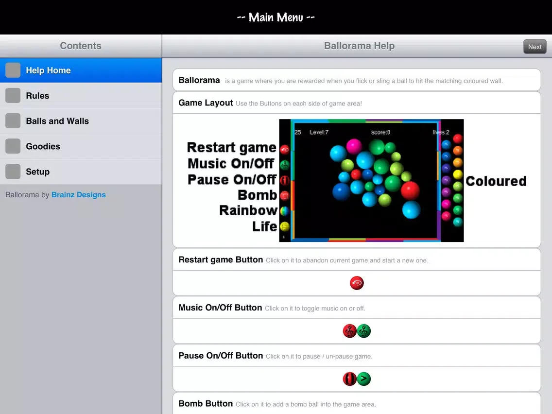 Capturas de pantalla de Ballorama iPad 