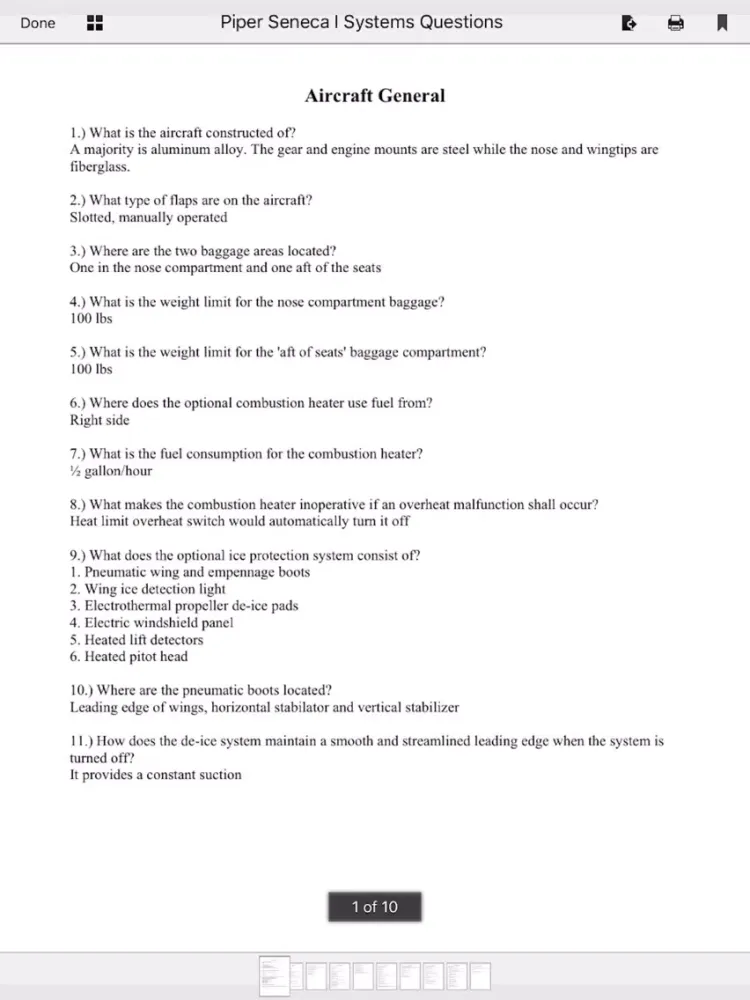 صور Piper Seneca I PA-34 Study App iPad 