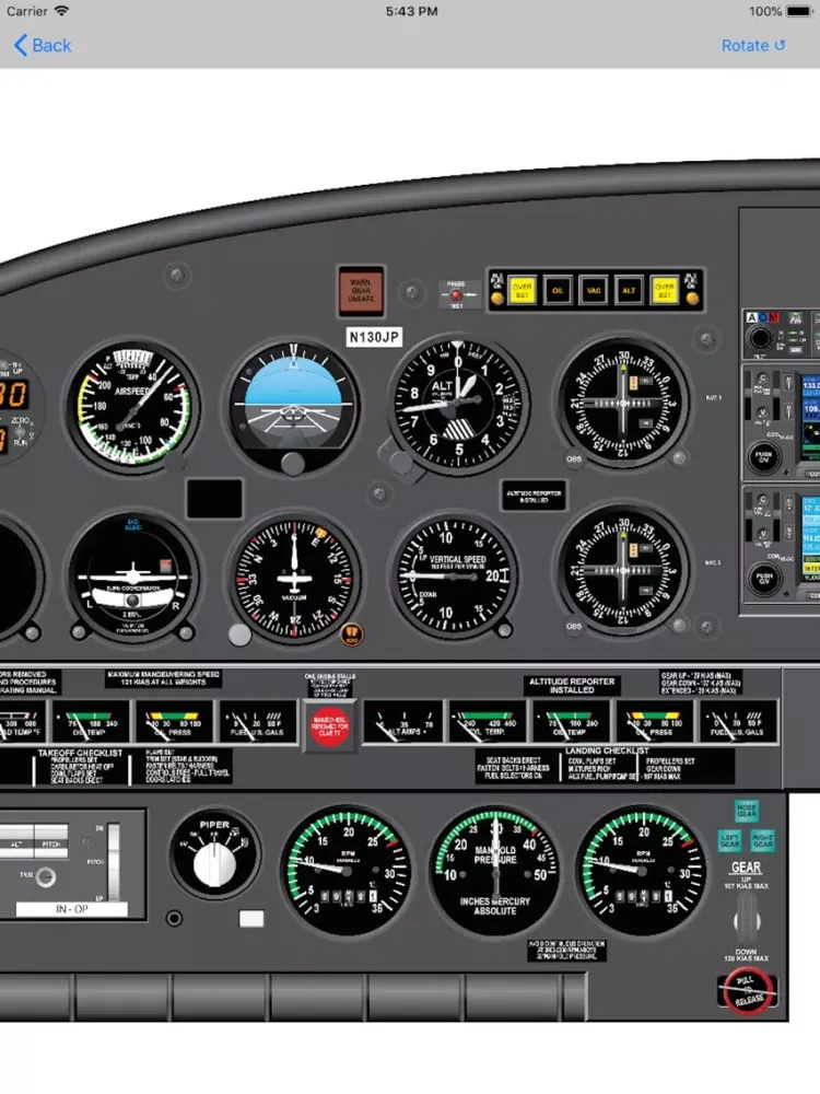 Piper Seneca II PA34 Study App iPad  스크린샷