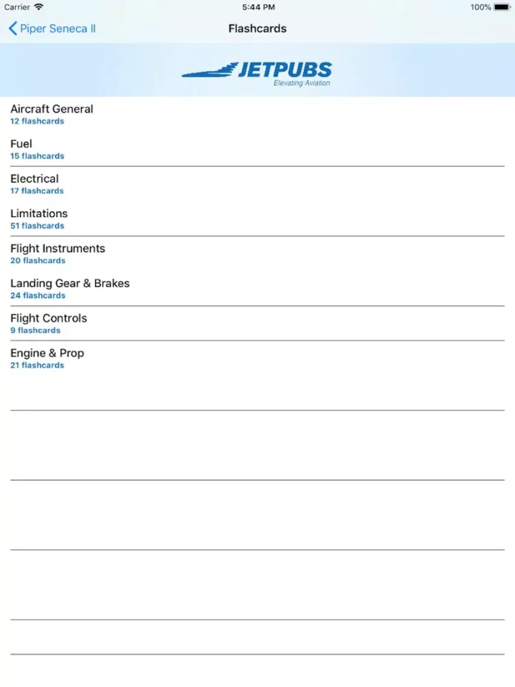 Piper Seneca II PA34 Study App iPad  스크린샷