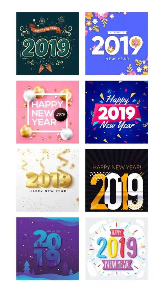 2019 New Year - Stickers سکرین شاٹس