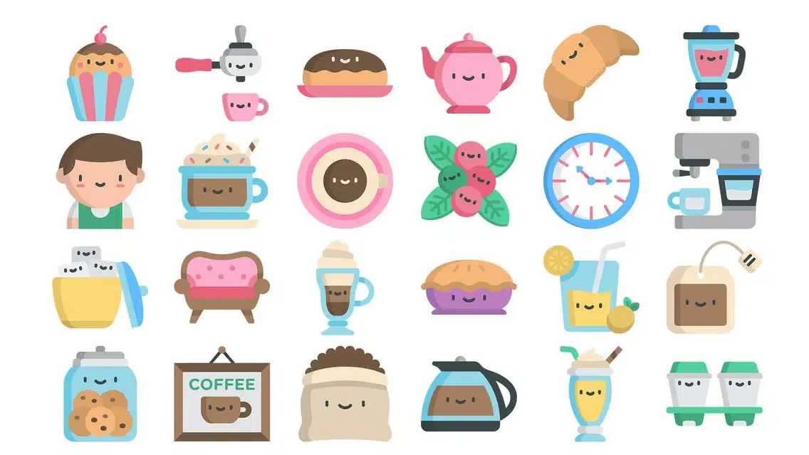 تصاویر Coffee Shop Stickers.