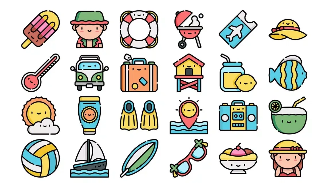Summer Holidays Stickers. Ekran Görüntüleri