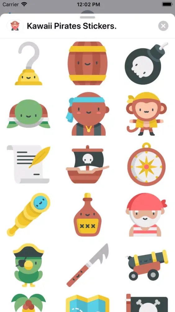 Ảnh chụp màn hình của Kawaii Pirates Stickers.