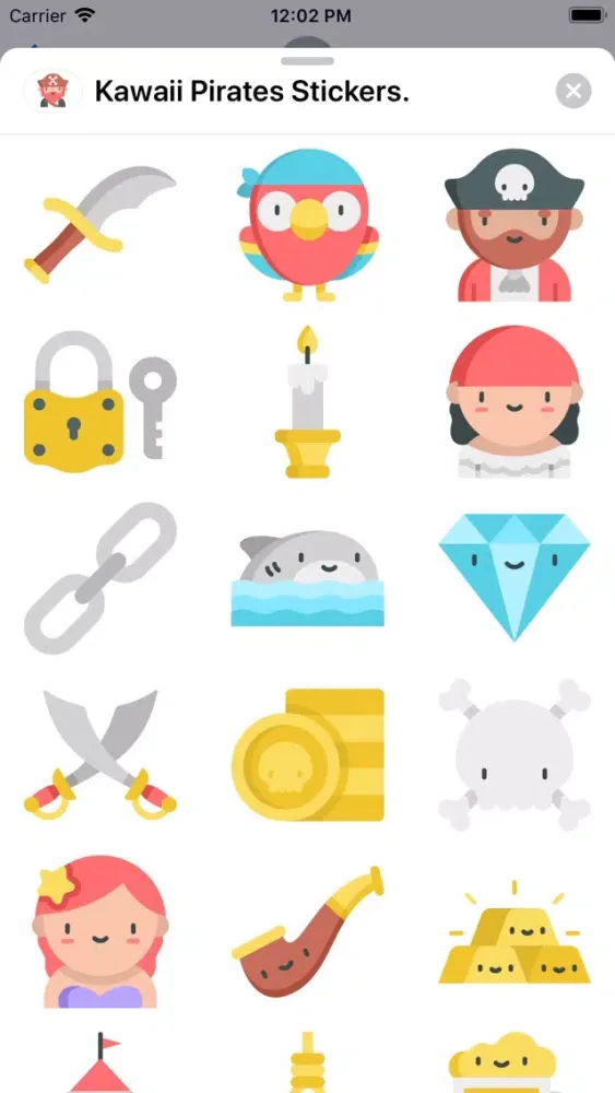 Ảnh chụp màn hình của Kawaii Pirates Stickers.