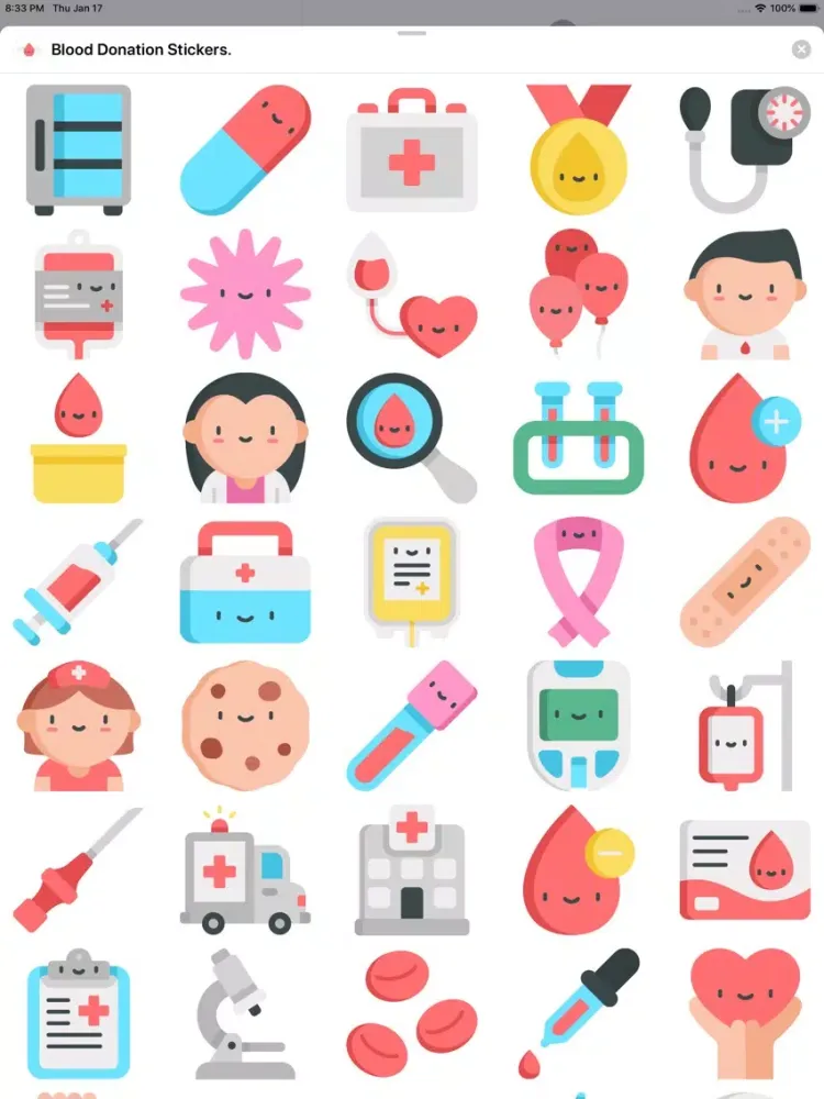 Blood Donation Stickers. iPad  স্ক্রিনশট