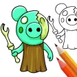 Piggy Coloring And Drawing!