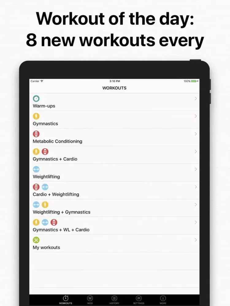 تصاویر WOD: daily training + workout iPad 