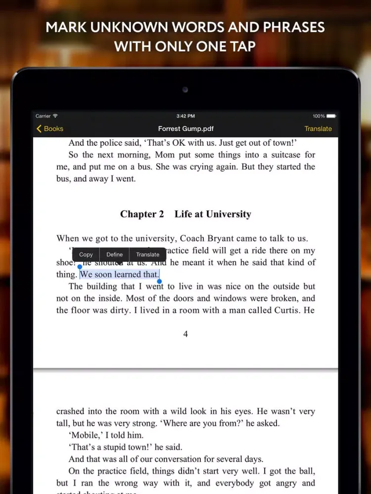 Diglot - EReader Translator for help language learners iPad 应用截图