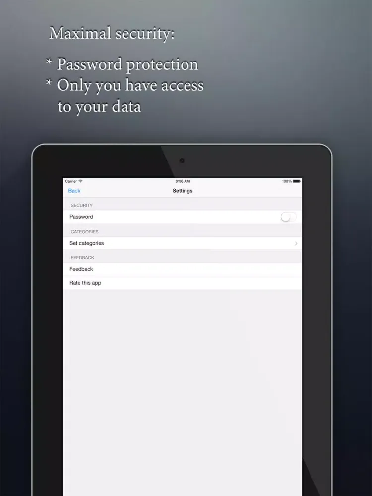 Safebook - saver personal data iPad  Screenshots