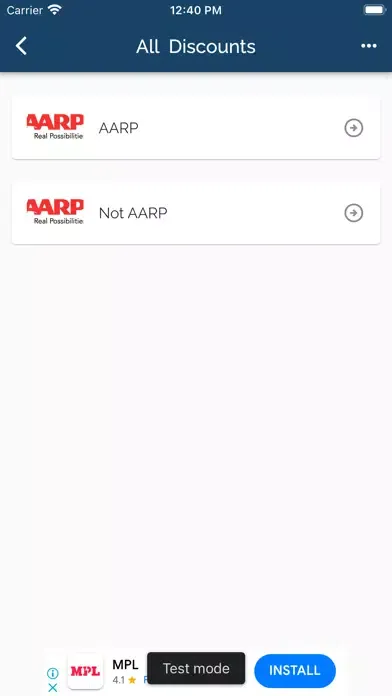 Senior Discounts سکرین شاٹس