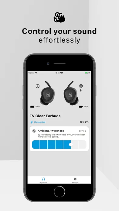 Captures d'écran de Sennheiser TV Clear App
