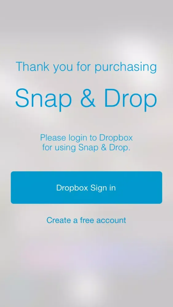 Snap & Drop - Camera that allows one to upload photos into Dropbox quickly Screenshots