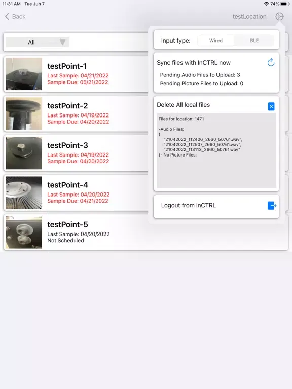 InCTRL Ultrasonic iPad  スクリーンショット