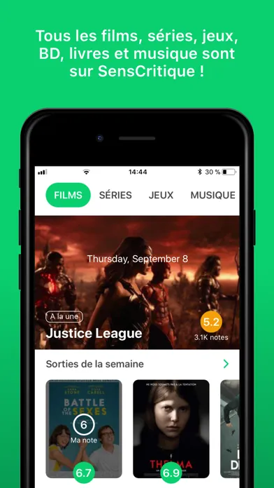 Tangkapan skrin SensCritique - Films, Séries..