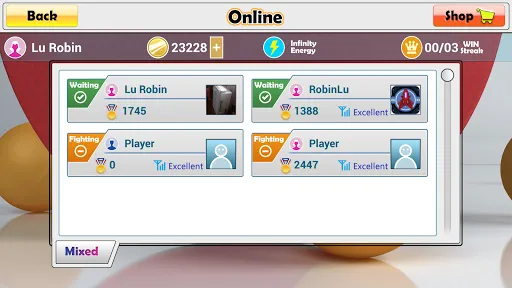 Virtual Table Tennis سکرین شاٹس