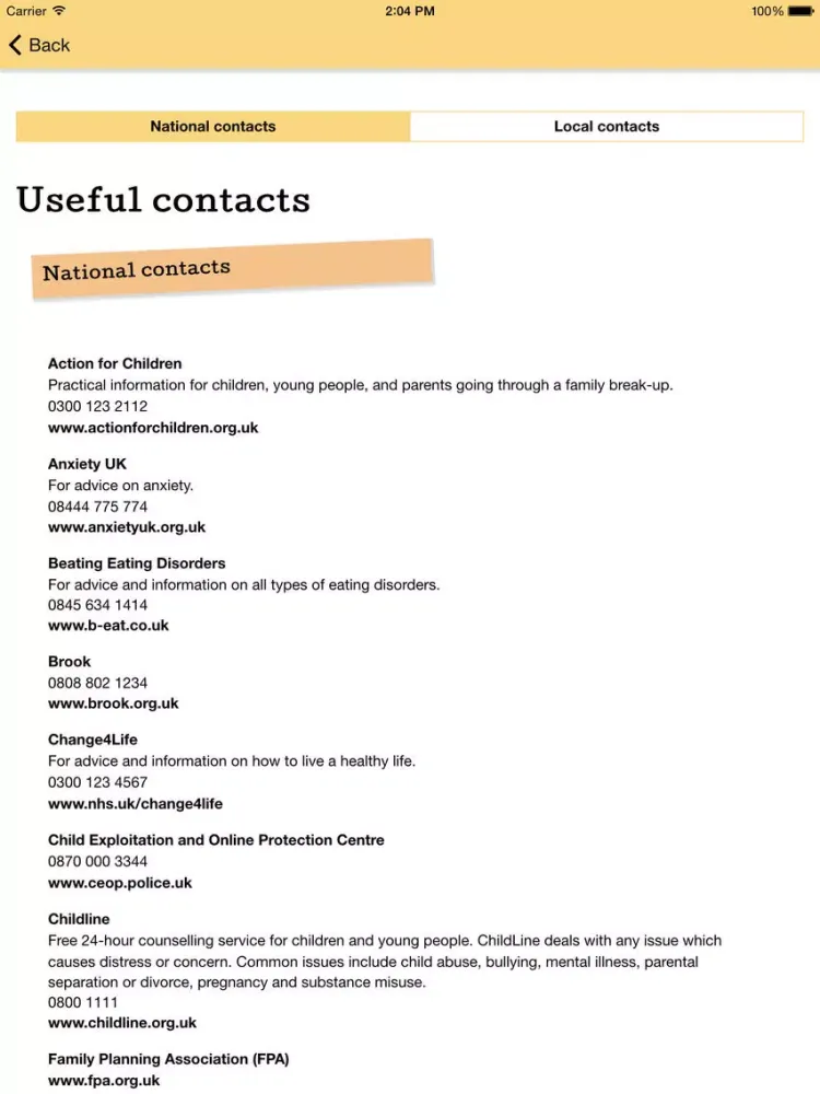 St Helens Health Advice for YP iPad 应用截图