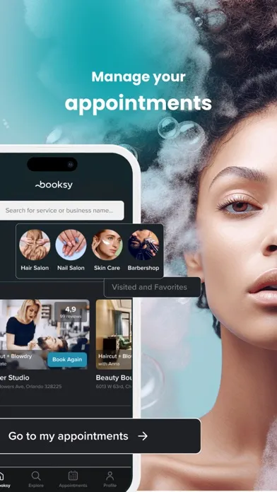 Capturas de tela do Booksy for Customers
