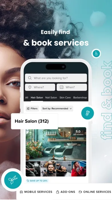 Capturas de tela do Booksy for Customers