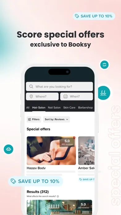 Capturas de tela do Booksy for Customers