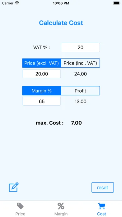 Tangkapan skrin thinkMargin