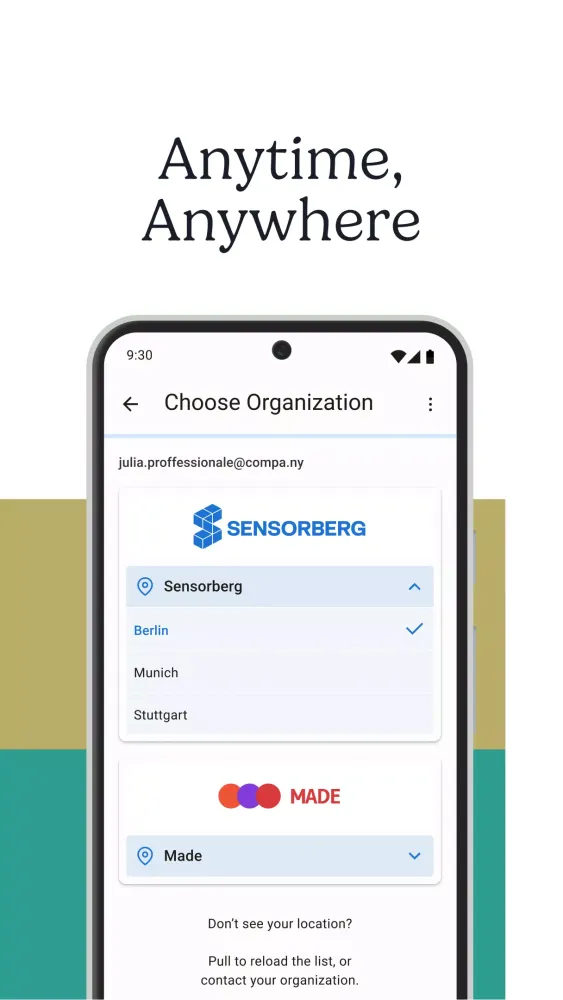 Screenshot di Sensorberg One Access