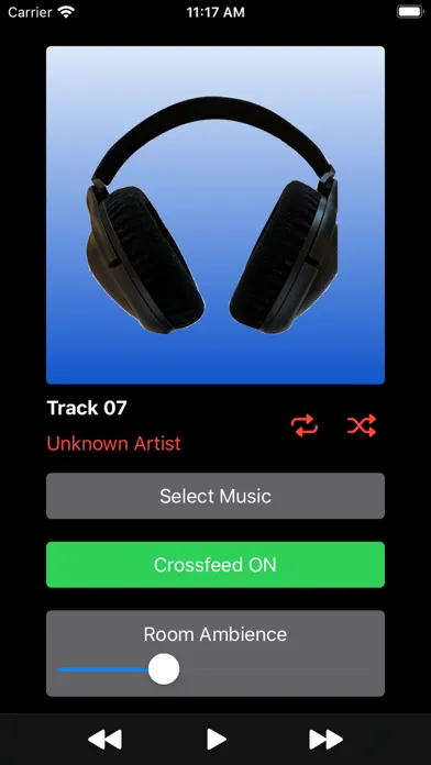 Tangkapan layar Headphone Crossfeed