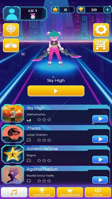 Tangkapan layar Music Blade