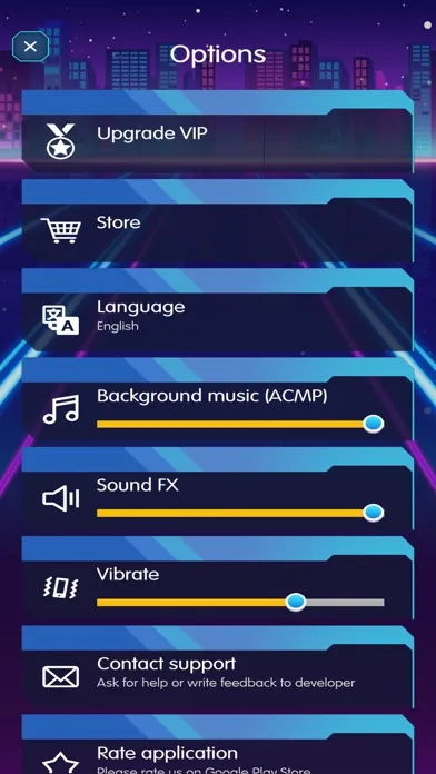 Tangkapan layar Music Blade