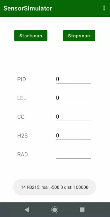 Tangkapan layar Sensor Simulator