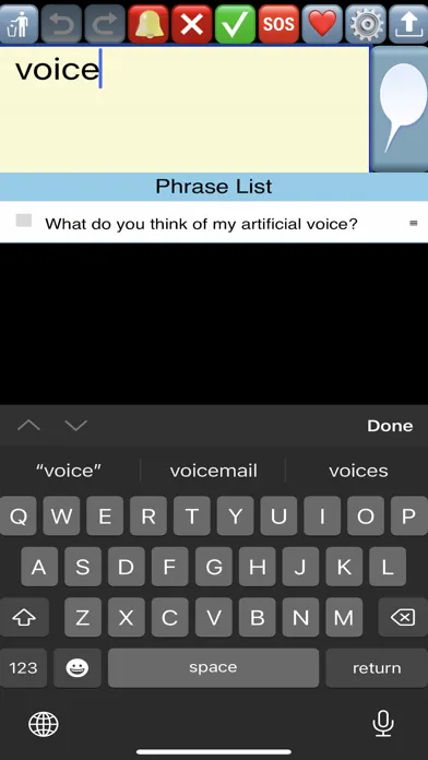 Tangkapan skrin TexCom Text Communicator