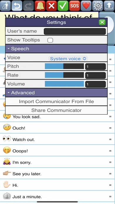 Tangkapan skrin TexCom Text Communicator