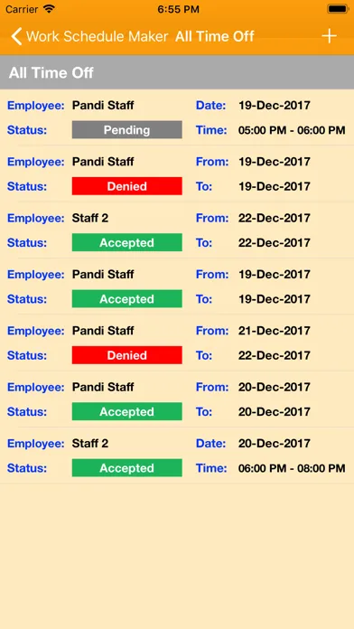 Work Schedule Maker スクリーンショット