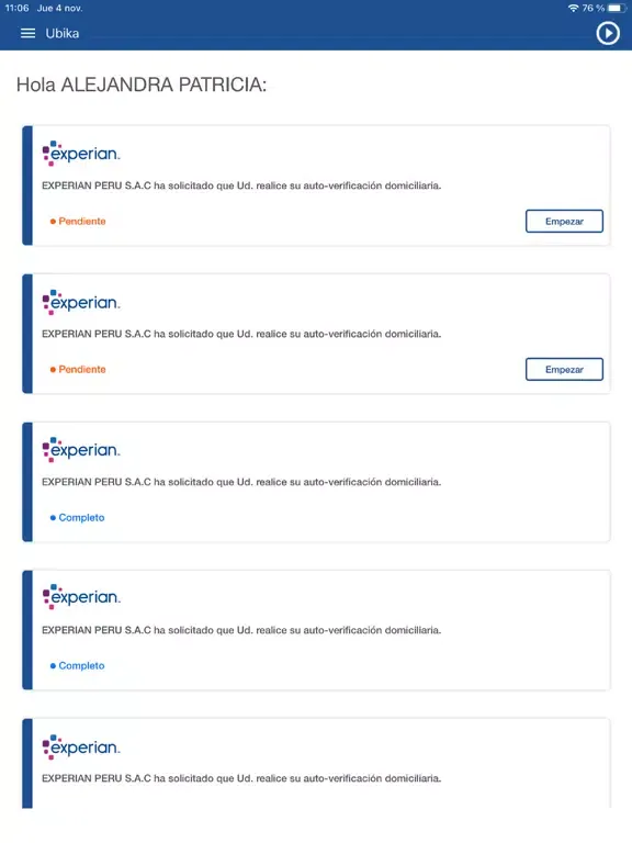 Experian: Ubika iPad  Screenshots