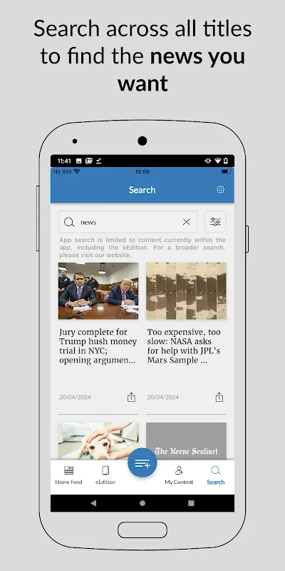Zrzuty ekranu Keene Sentinel