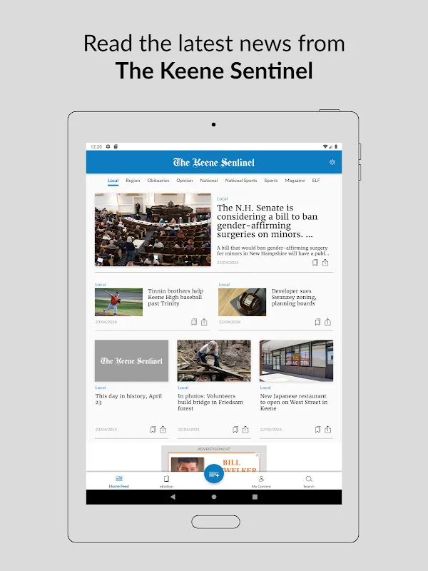 Zrzuty ekranu Keene Sentinel