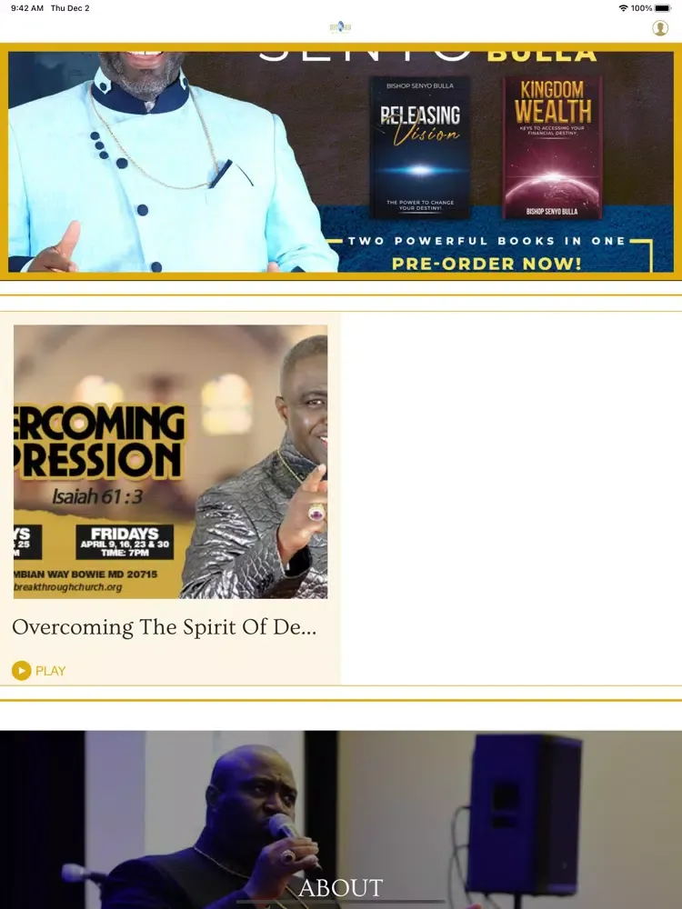 ภาพหน้าจอของ Bishop Senyo Bulla Ministries iPad 