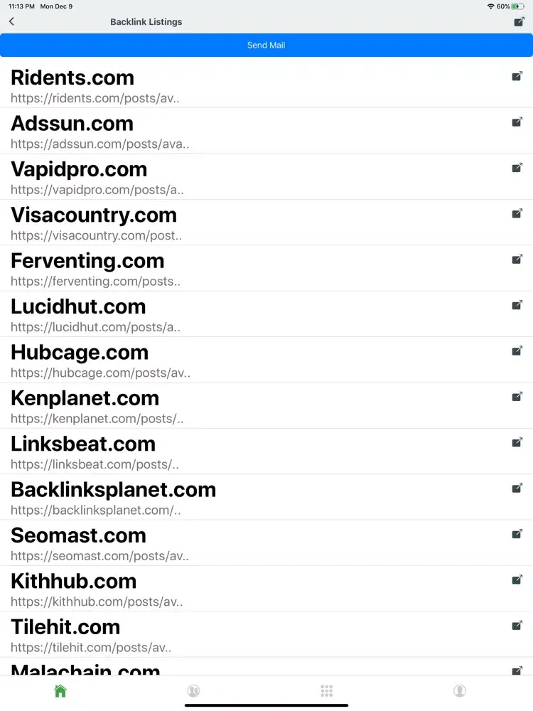 Capturas de tela do SEO Backlinks - Ridents iPad 